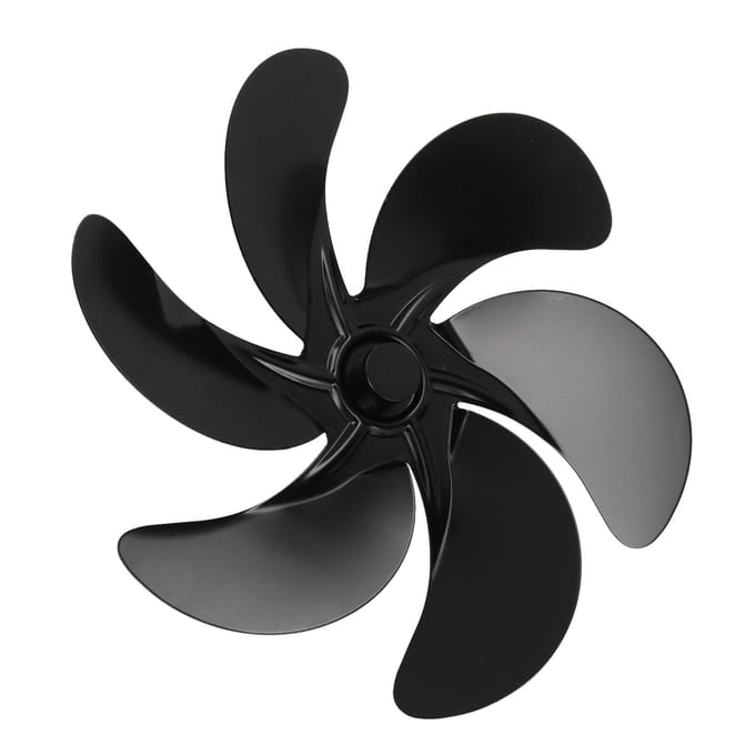 6 Bladen Openhaard Ventilatorblad Vervanging Universeel Aluminiumlegering Ventilatorblad Kachelventilator Accessoires black