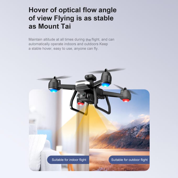 Mini drone télécommandé avec double caméra 6K, pliable et sans tête, avec évitement d'obstacles 2 Battery Dual Camera