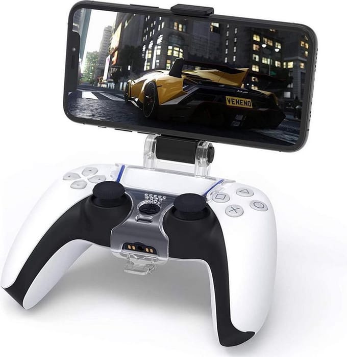 Telefoonhouder voor PS5 Controller | Smartphone Klem Universeel voor Playstation 5 | Iphone | Samsing | Huawei | Android | Transparant