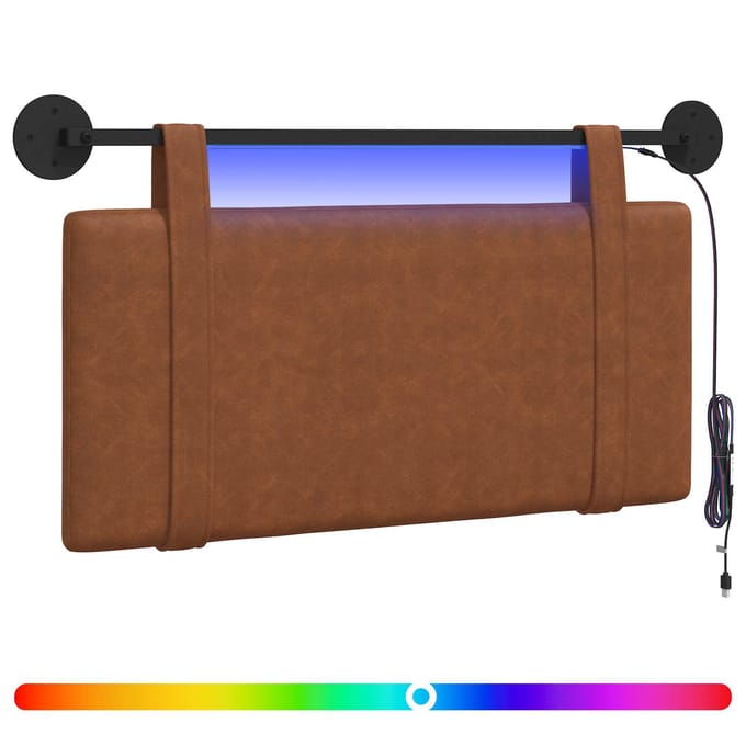 vidaXL - Hangend - hoofdbord - Bruin - Antiek - PU