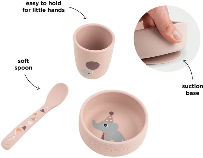 Done By Deer Celebration Stick&Stay Eerste Maaltijd Set - Powder