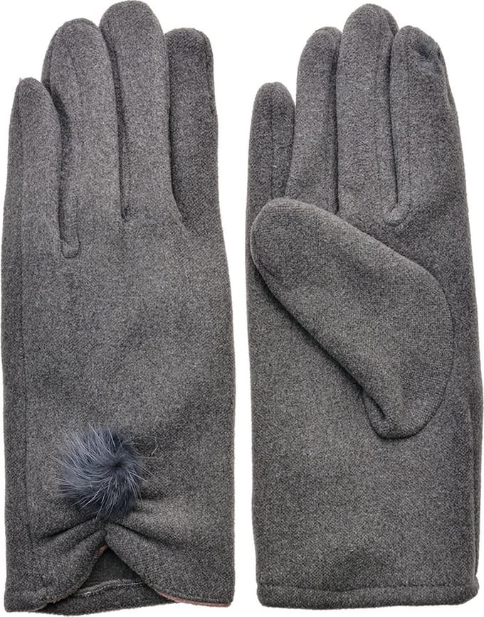 Clayre & Eef Handschoenen Winter 9x24 cm Grijs Polyester