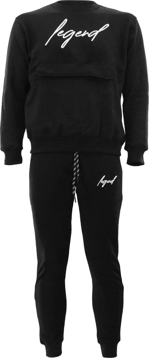 Joggingpak sweater Heren/Dames signature Milano zwart 110