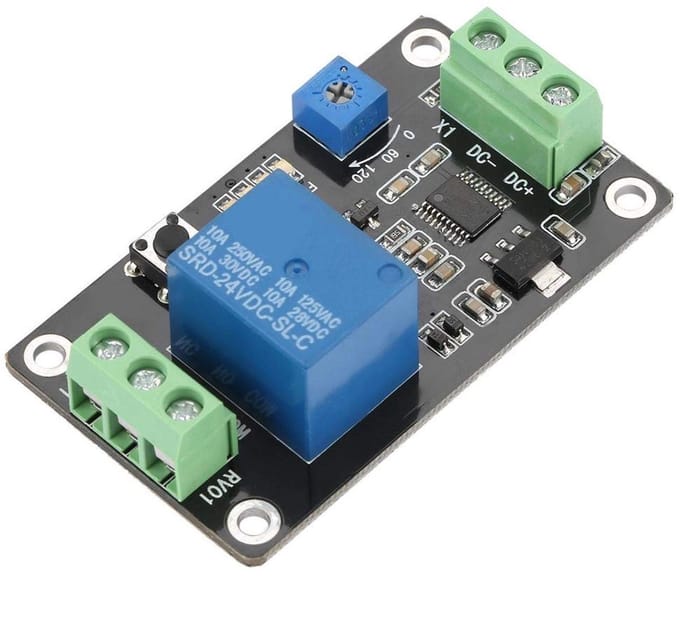 Dailygoods - Vertragingstijdrelais - Delay-Switch - Instelbare tijdsduur - Compact formaat - 555 Timer - Voor diverse toepassingen - DC 5V