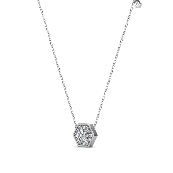 Zeshoekige hangers - Zilver en kristal