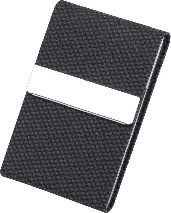 Slanke RFID-Blokkerende Kaarthouder van PU-Leer en RVS met Magnetische Sluiting