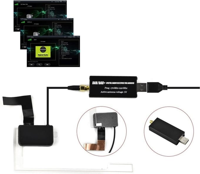 Cartronix CTX-3354 - DAB+ antenne - Geschikt voor Cartronix autoradio’s tot Android 10