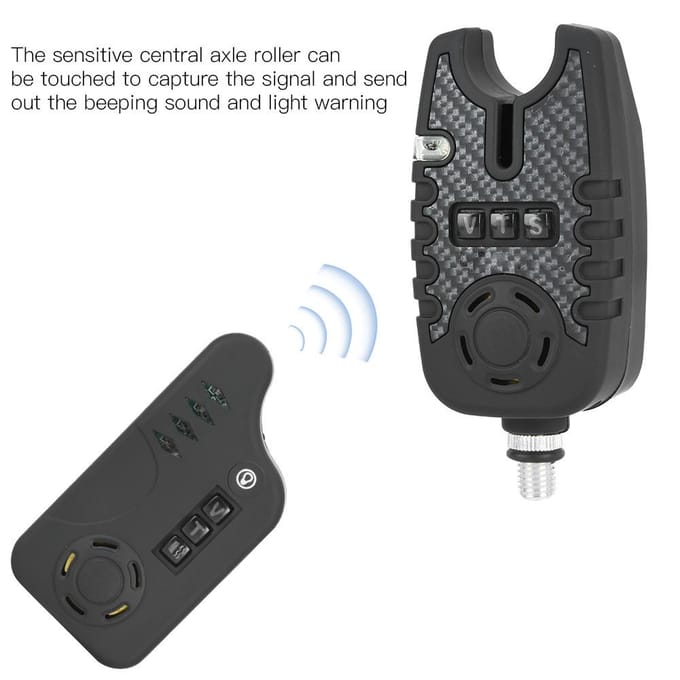 ABS Vissen Elektronische Visbeet Alarm Vinder Geluid Waarschuwing Indicator Accessoire zonder Batterij black