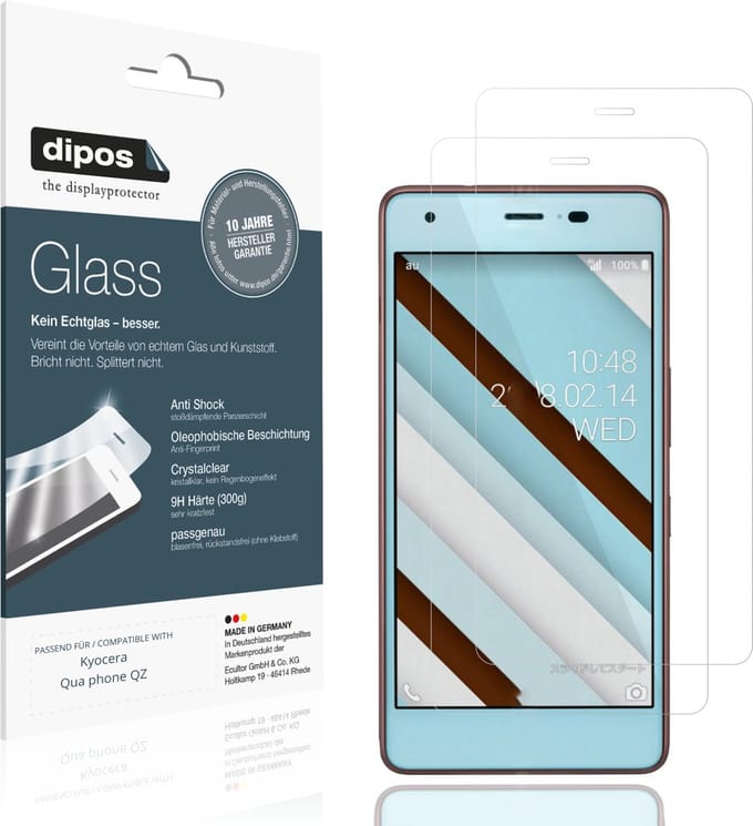 dipos – 2x Pantserfolie geschikt voor Kyocera Qua phone QZ | 9H Screenprotector