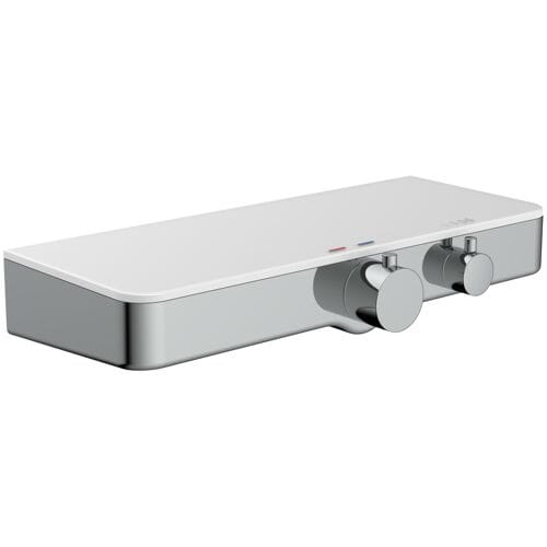 SCHÜTTE Ocean Thermostatische Douchekraan met glazen Planchet - 150 mm Hartafstand - Chroom & Wit