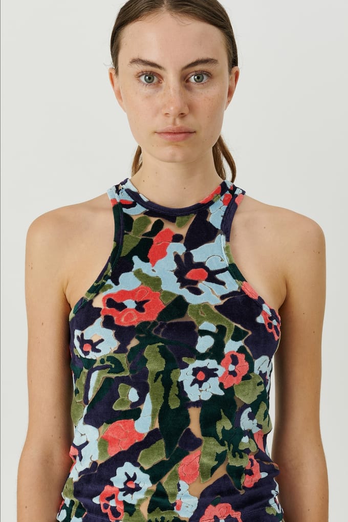 Soulland Nova Top Blue Multi Größe: M/L | Ausgestellte Hosen Outlet | Unisex | Blau