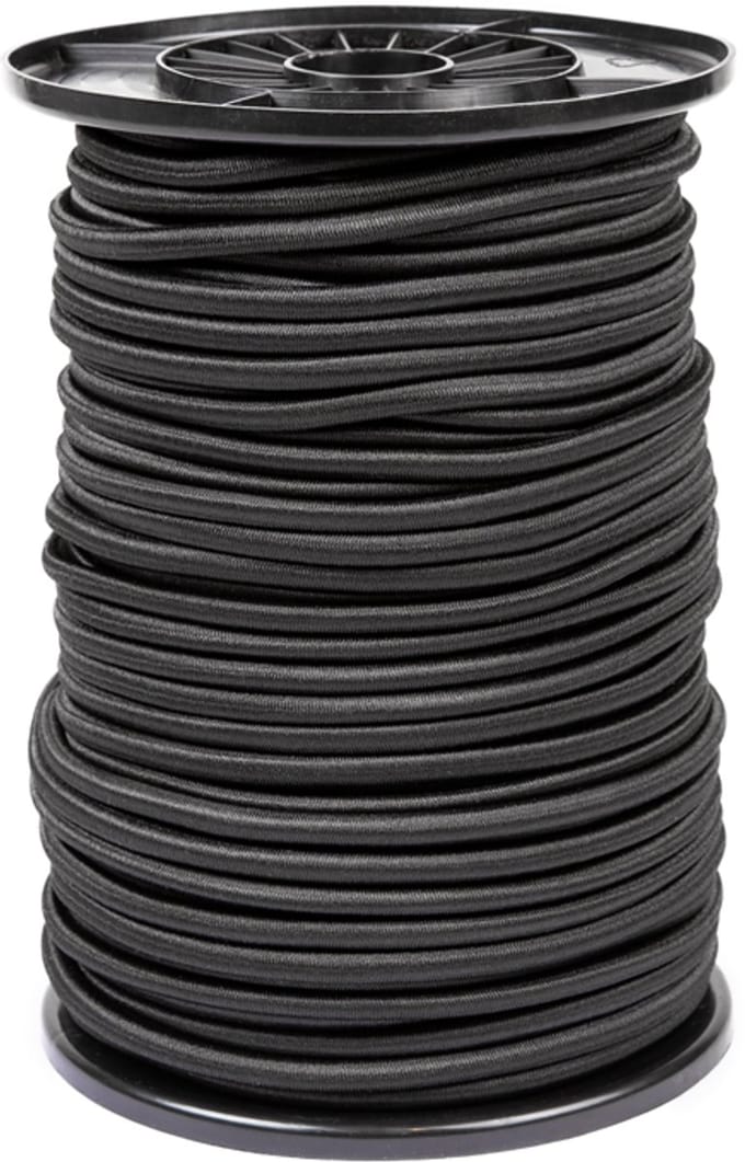 Rubbermagazijn - Elastisch koord - Zwart - 8mm - Lengte: 100 meter - Elastiek op rol - Zeer elastisch & slijtvast