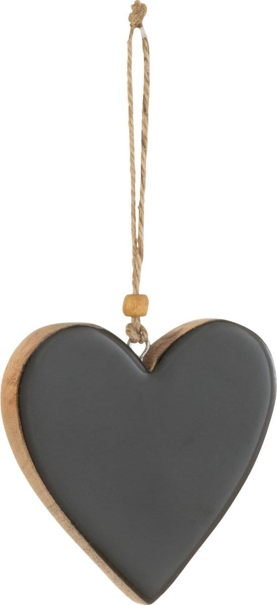 J-Line hanger Hart - hout - zwart - small - 4 stuks