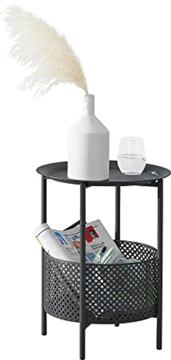 Ronde Bijzettafel 45xØ35 cm - Zwart Metaal