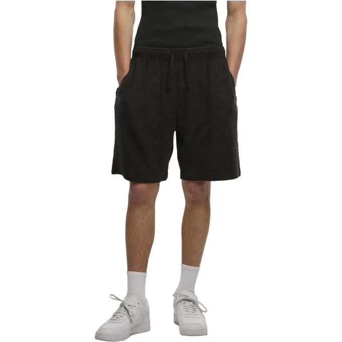 Urban Classics - Acid Washed Musselin Korte broek - L - Zwart