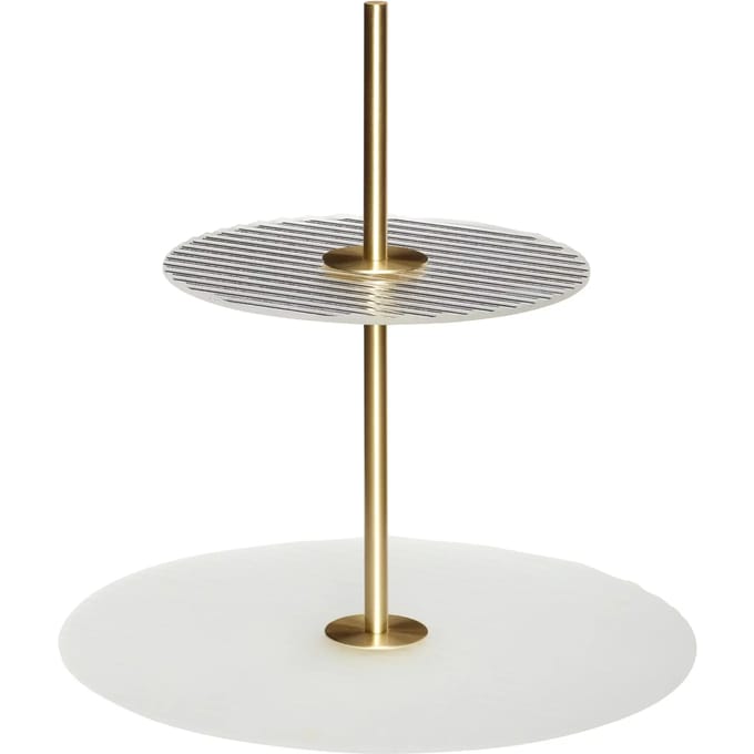 Hübsch etagère Ripple Brass Clear White