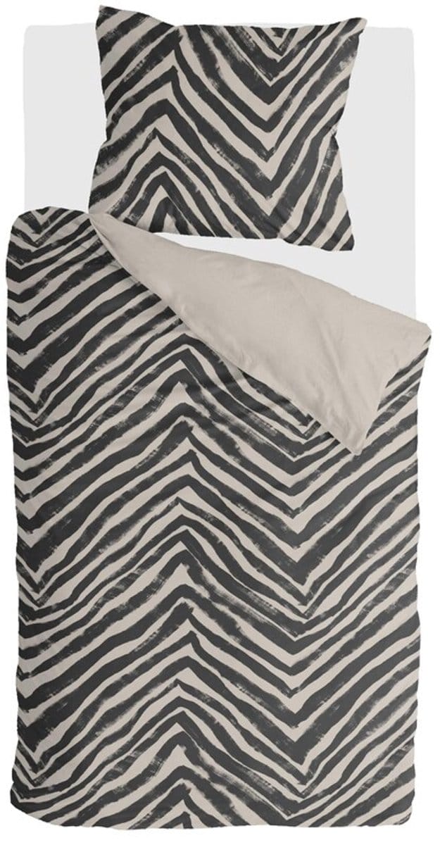 Byrklund Dekbedovertrek Zanny Zebra - 140x220 - 100% Polyester - Zwart / Beige