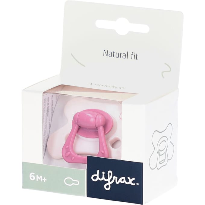 Difrax Natural Fopspeen - 6+ Mnd - Berry Pink Bunny