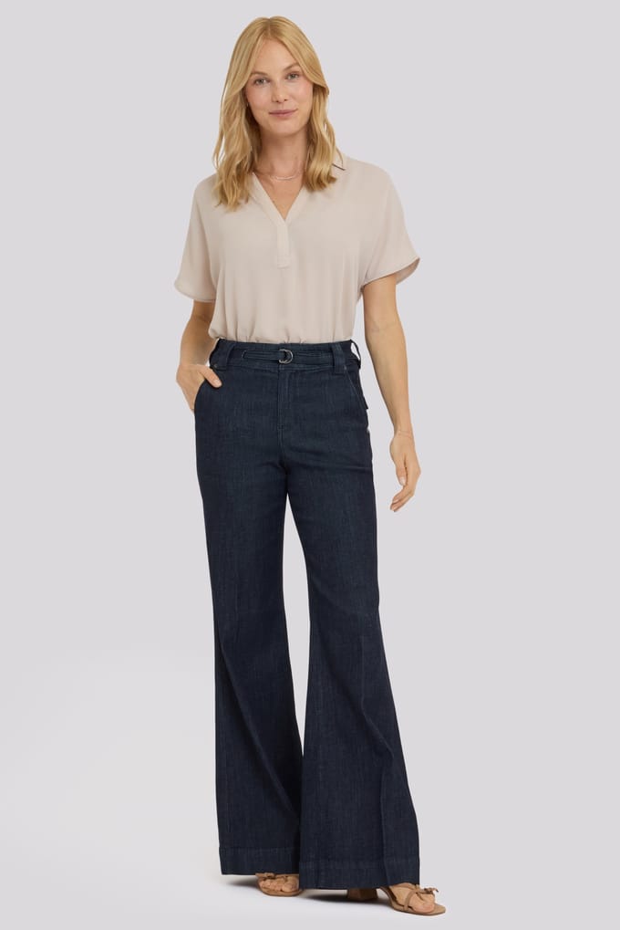 Mia Palazzo Jeans Met Hoge Taille