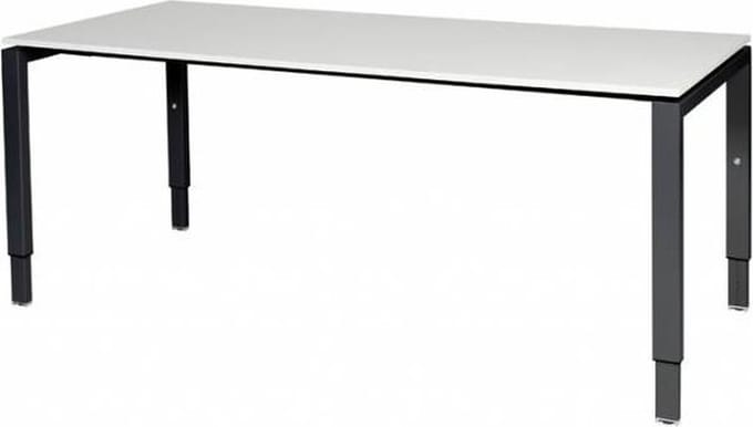 Verstelbaar Bureau - Domino 180x80 wit - zwart frame