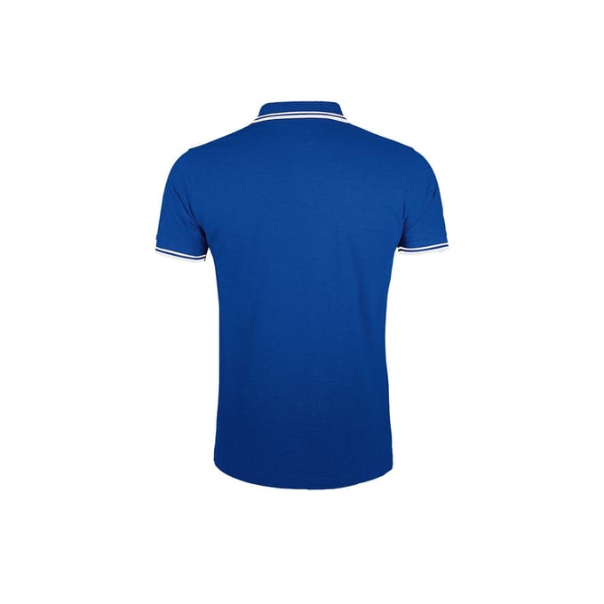 SOLS Heren Pasadena getipt korte mouw Pique Polo Shirt (Koninklijk/Wit)