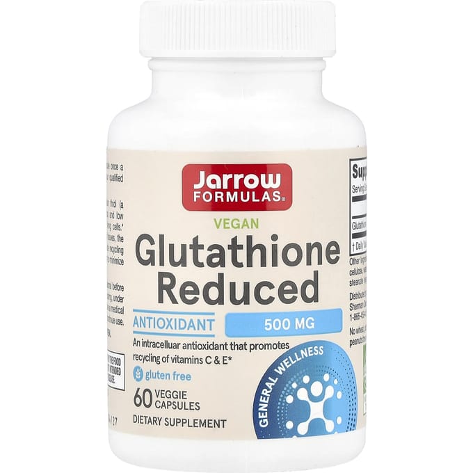Jarrow Formulas, Vegan Glutathione Reduction, 500 mg, 60 Veggie Capsules
