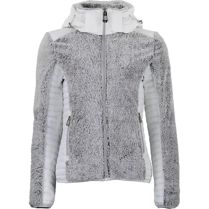 Dames gebreide hoodie met rits in twee materialen Peak Mountain