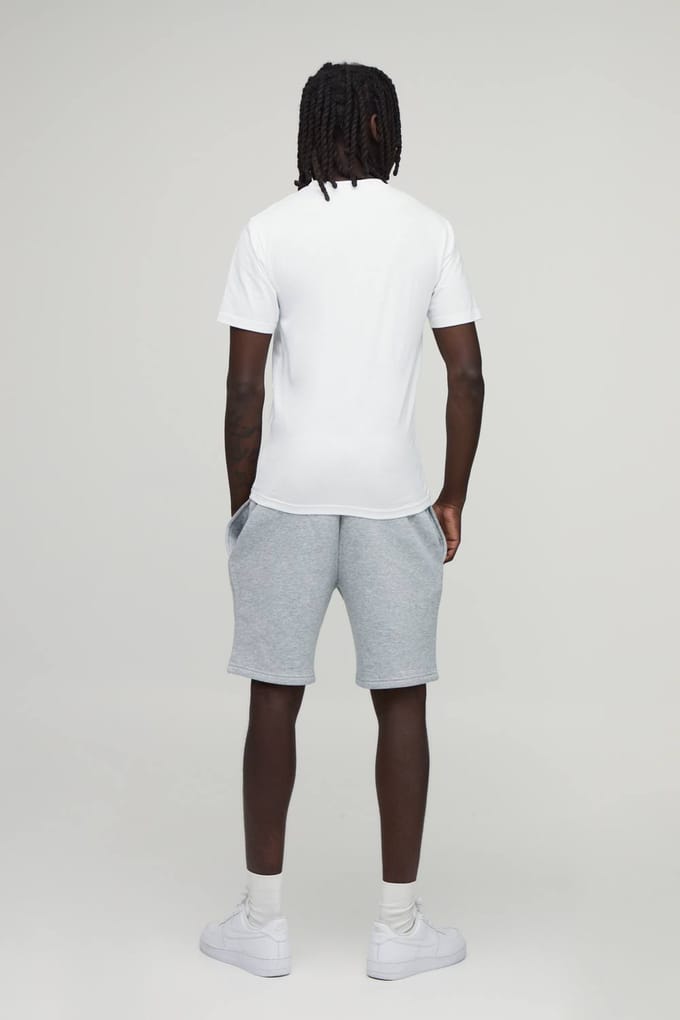 Essential Slim Fit Jersey Short | Grey Marl | Size XL