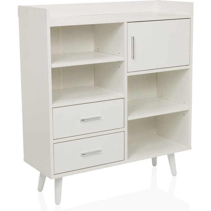 Dressoir / ladekast MYRDAL 80x30x90 cm 2 laden 1 deur wit hjh LIVING