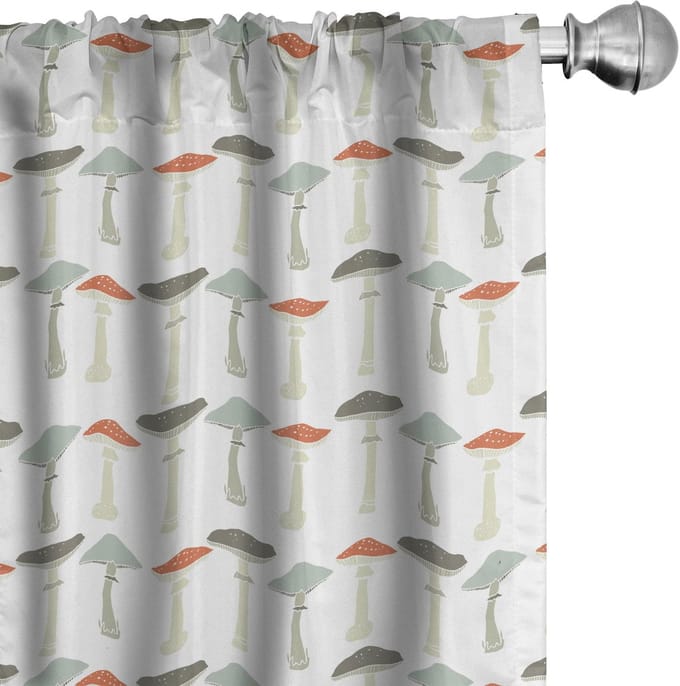 ABAKUHAUS Geometrische microvezel gordijnen 2x75x225 – halfdonkerend