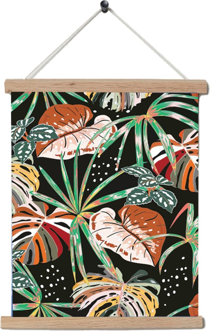Crafts&Co Schilderen op Nummer Volwassenen & Kinderen - Met Frame - Bloemen - 50 x 70 cm - Jungle