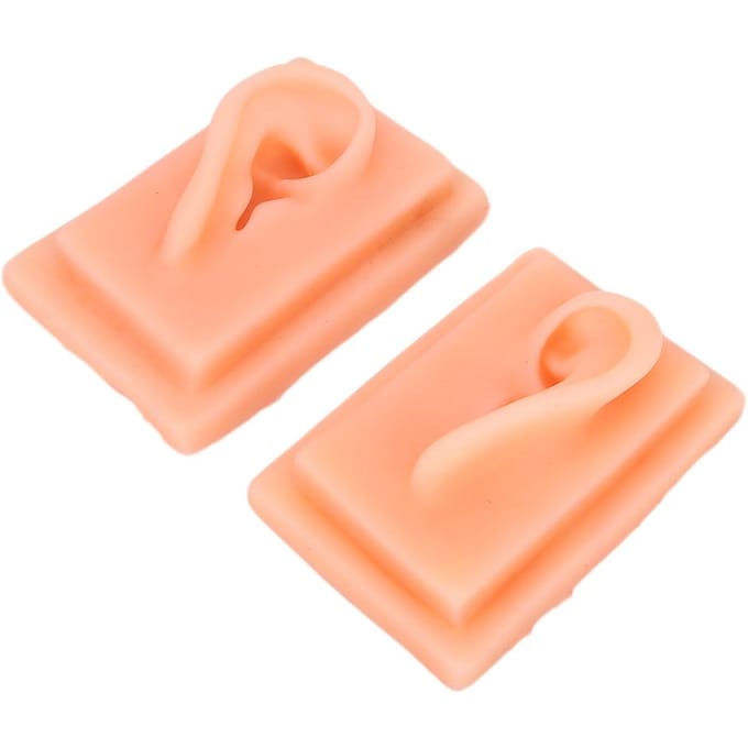 Modèle d'oreille en silicone Pratique d'acupuncture Humain Doux Enseignement Modèle d'oreille gauche droite beige