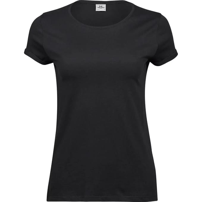 Tee Jays - Dames Roll-Up T-shirt - Black maat L