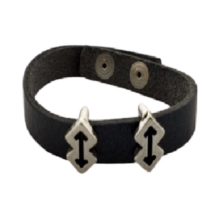 Armband-metallic grey arrow