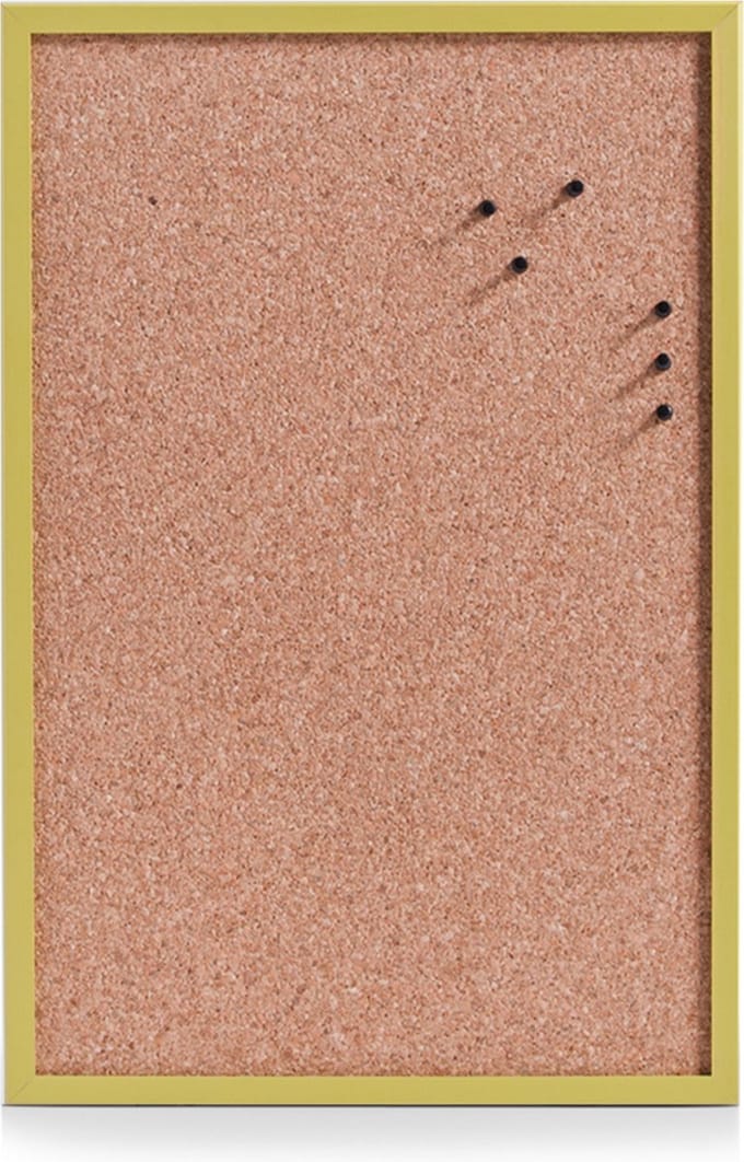 Prikbord incl. 25x punaises wit - 40 x 60 cm - groen - kurk