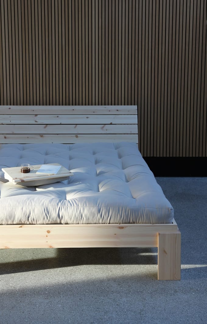 Karup Layers Bed Bench Clear - 101 clear lacquered - met hoofdeinde - 160 x 200 cm