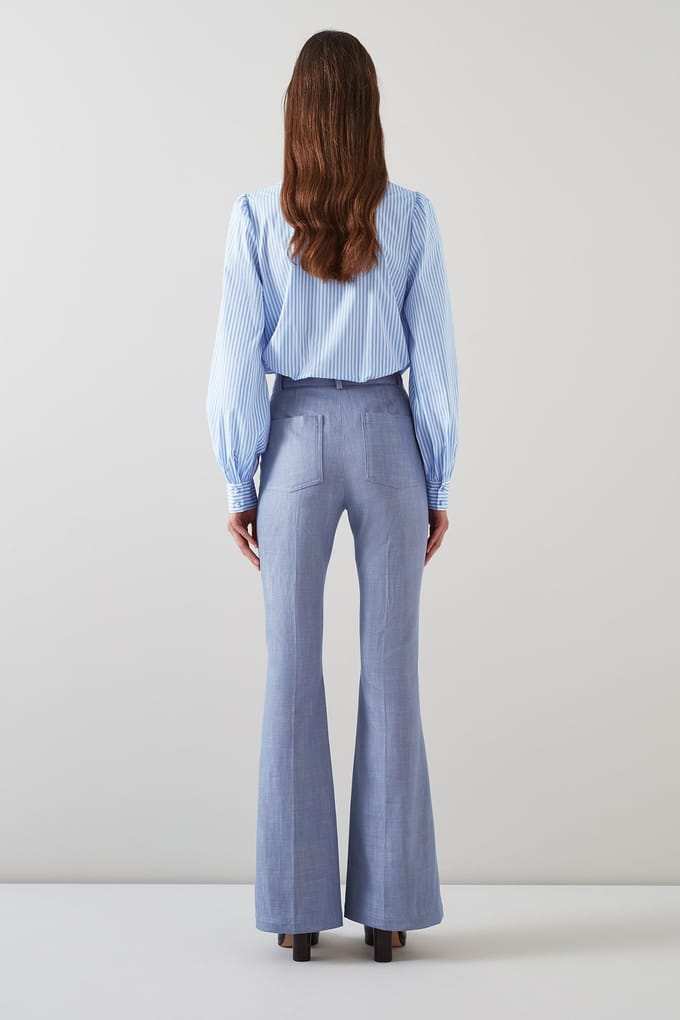 LK Bennett Tr Avery - Boot Cut Trous Light Blue Maat: 16 | Pantalons Outlet | Dames | Blauw