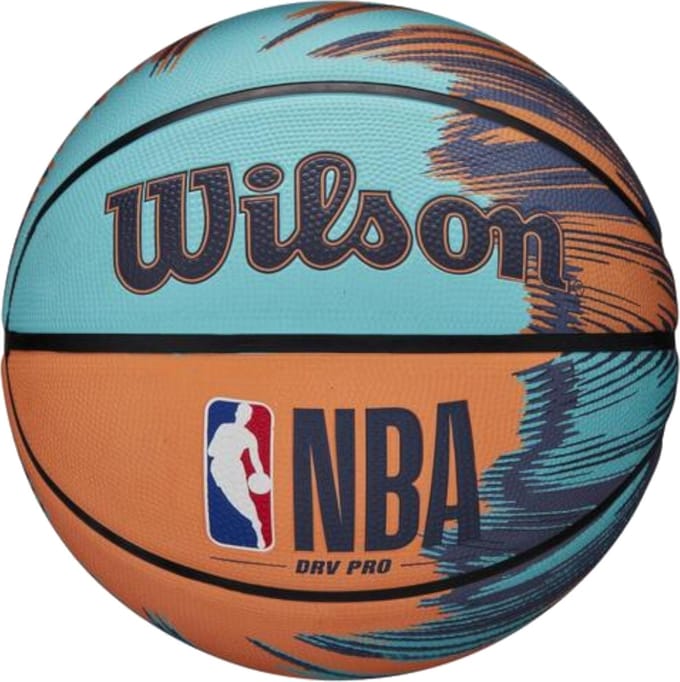 Wilson NBA Drv Plus Vibe Basketbal Maat 7 - Turkoois/Oranje