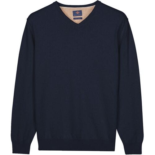 Baileys – Heren Trui – V-hals Pullover – Pima Katoen - Dark Blue – 618100-69