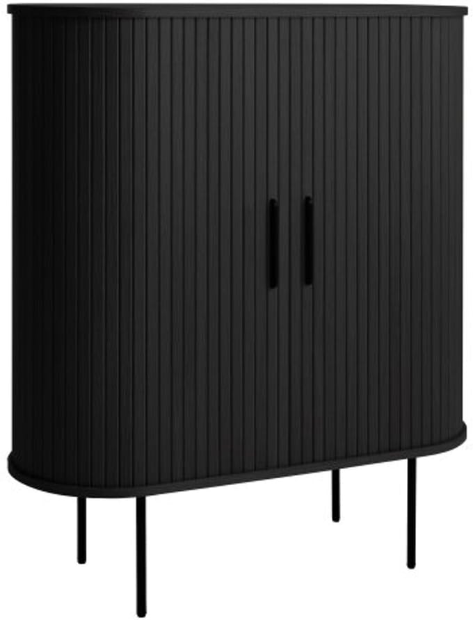 Wijnkast Nola eikenhout - Zwart - 100x40x118 cm
