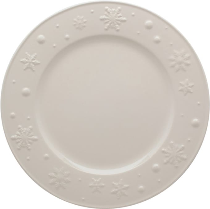 Kerst - Set van twee - dinerbord snowflakes off white - Bordallo Pinheiro Kerstservies
