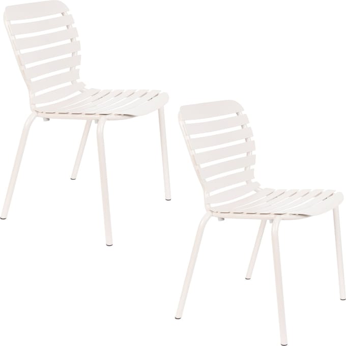 Zuiver Vondel Tuinstoel Clay Wit - Set van 2