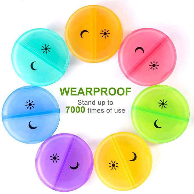 14 Vakken Wekelijkse Pillenorganizer 7 Dagen Pillendoos Kleur Reizen Tabletdoos blue