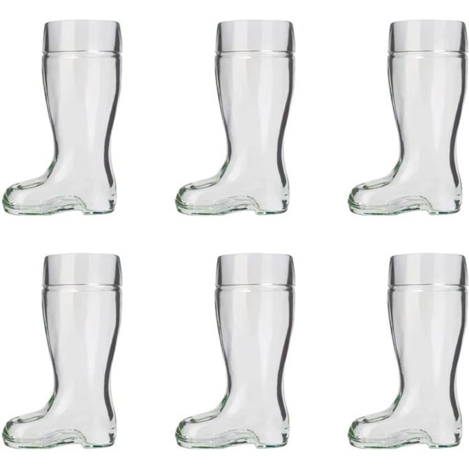 Verres à bière botte (set) - ICH-ZAPFE - Set 6 x 0,5 L - Verre artisanal - 6 pièces