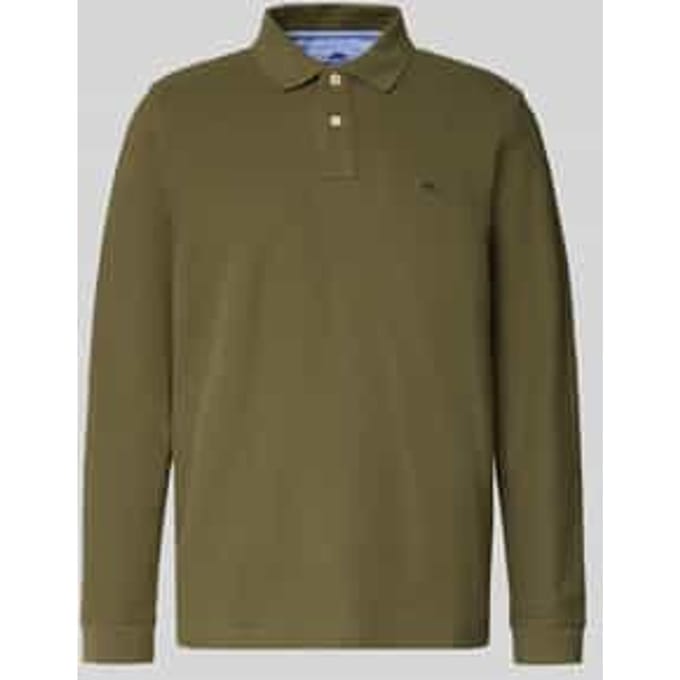 Fynch-Hatton Polo Longsleeve Premium Supima Cotton Donker Khaki / male