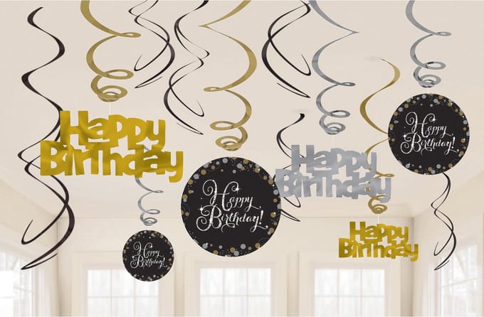 Amscan Hangdecoratie Sparkling Birthday 61 Cm 12 Stuks
