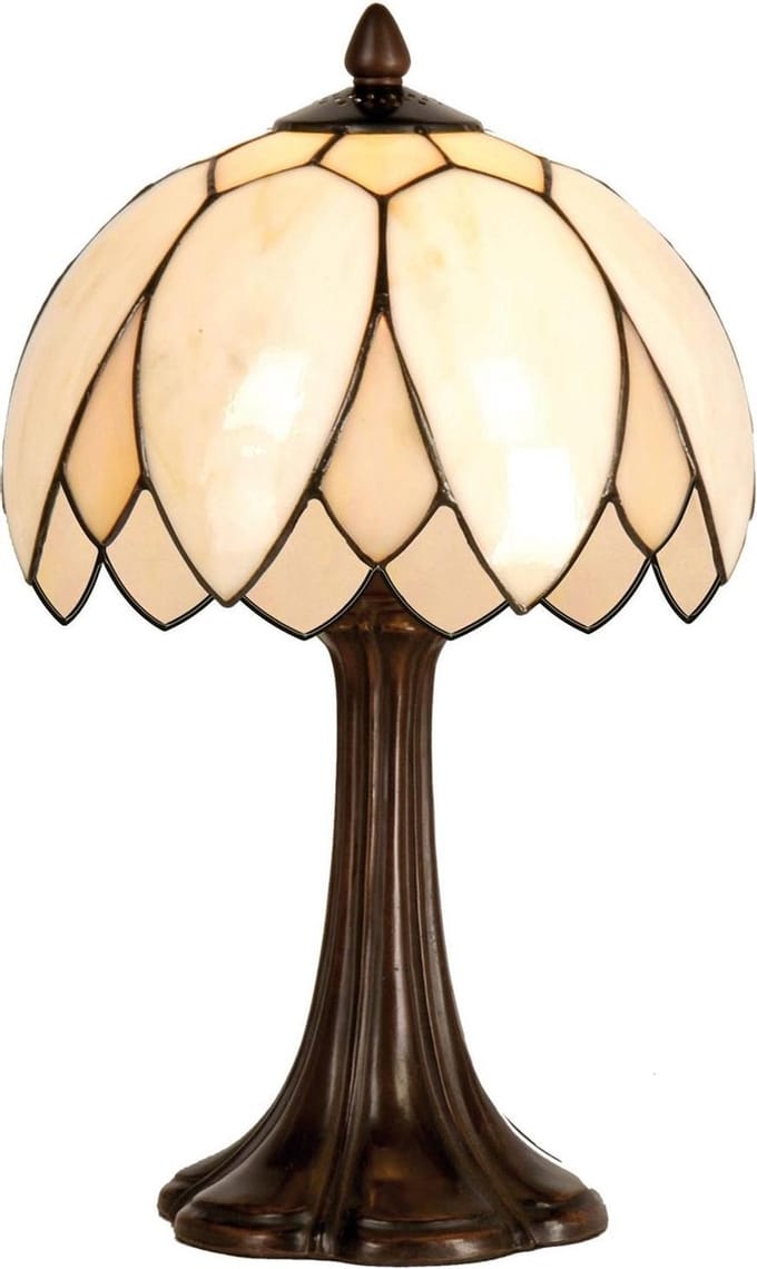 Lumilamp Tiffany Tafellamp Ø 25x42 cm Beige Bruin Glas