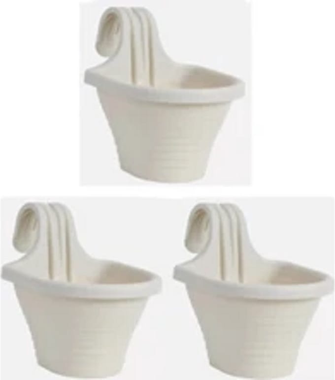 3st balkonbakken bloempot hanger hang-over plantenbak kruidentuin wit