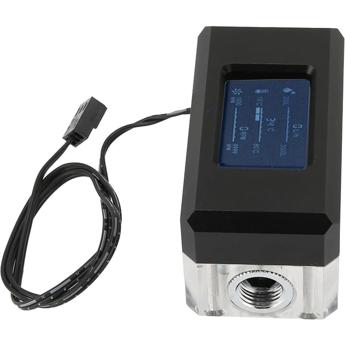 PC Waterkoeling Thermometer Nieuwe Slimme LCD Stromingssnelheid Temperatuur Detectie LSJZN 12V black