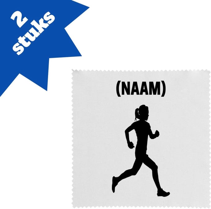 Akyol - hardloop met eigen naam brillendoekjes - Hardlopen - hardloopster - sport - 17,8 bij 17,8 cm - 2 stuks